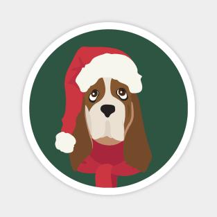 Basset Hound Christmas Dog Magnet